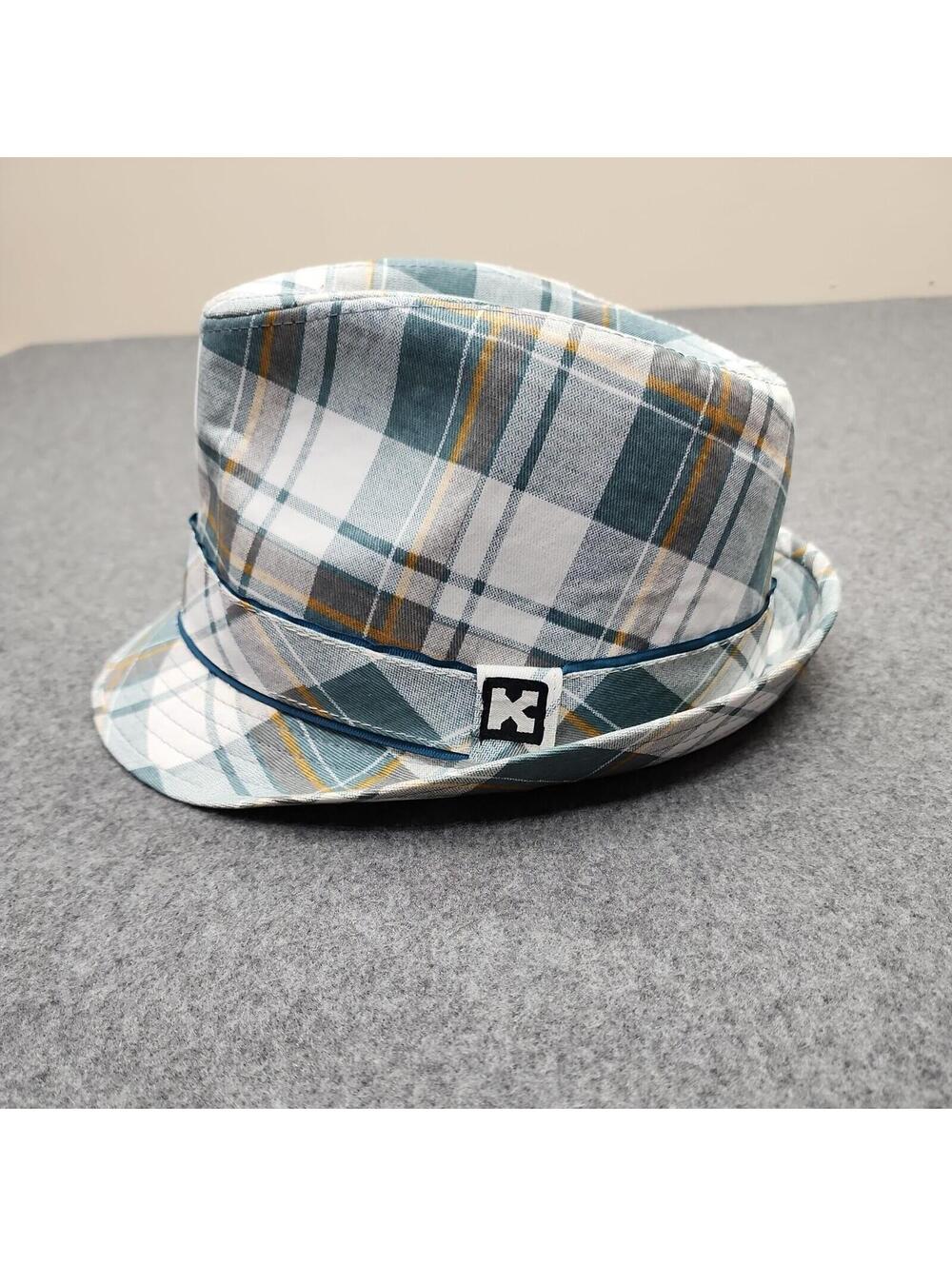Kenny K Fedora Aqua Plaid Teal/Green Hat XL
